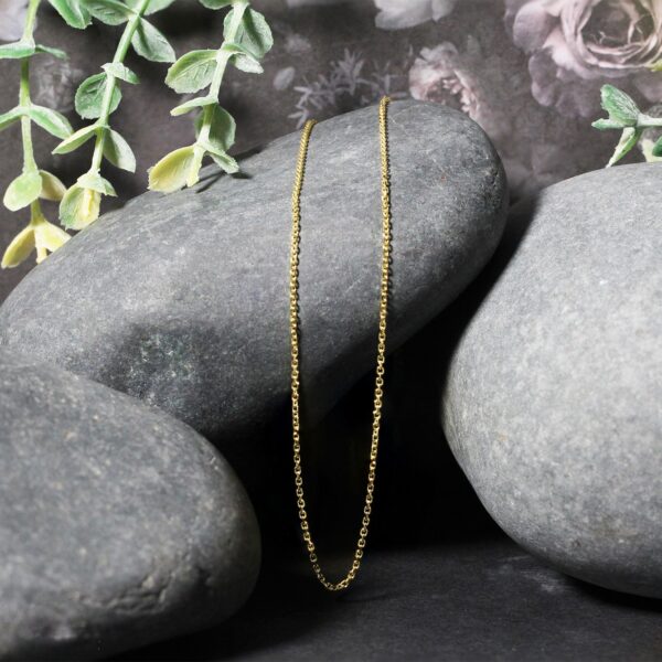 14k Yellow Gold Diamond Cut Cable Link Chain 1.1mm - Image 3