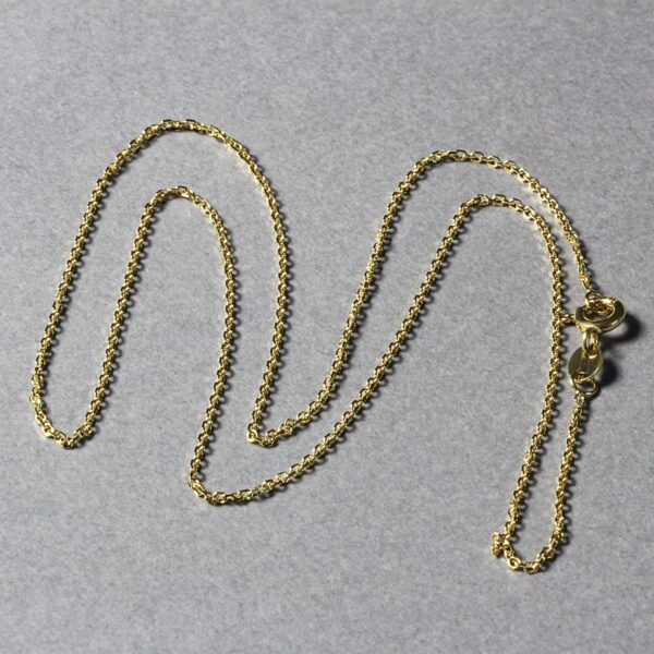 14k Yellow Gold Diamond Cut Cable Link Chain 1.1mm - Image 4