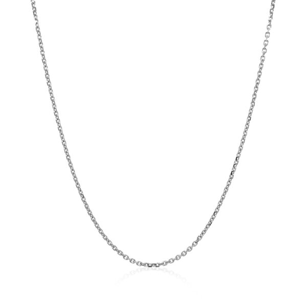 14k White Gold Diamond Cut Cable Link Chain 1.1mm - Image 2