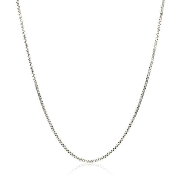 14k White Gold Octagonal Box Chain 1.0mm - Image 2