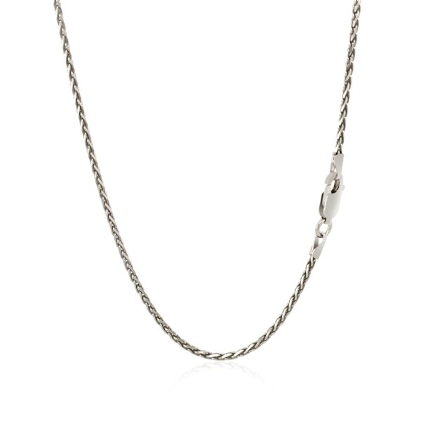 Sterling Silver Rhodium Plated Wheat Chain 1.5mm - Image 2