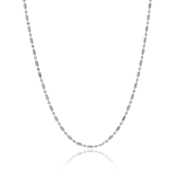 Sterling Silver Rhodium Plated Bead Chain 1.5mm - Image 2