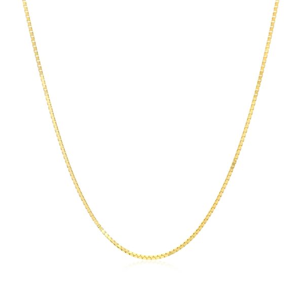 10k Yellow Gold Classic Box Chain 0.8mm - Image 2