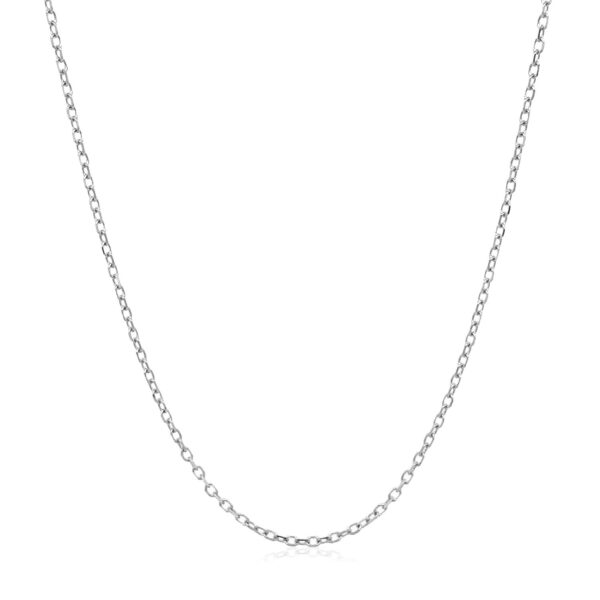 14k White Gold Faceted Cable Link Chain 1.3mm - Image 2