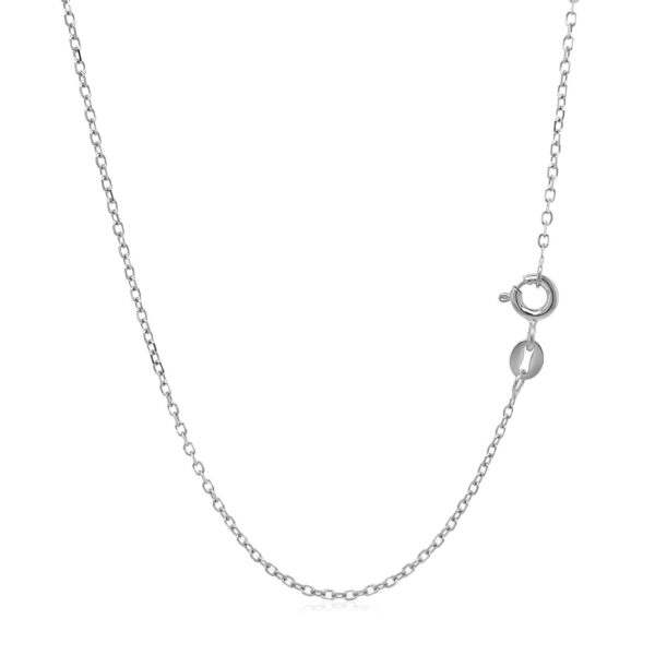 14k White Gold Faceted Cable Link Chain 1.3mm - Image 3