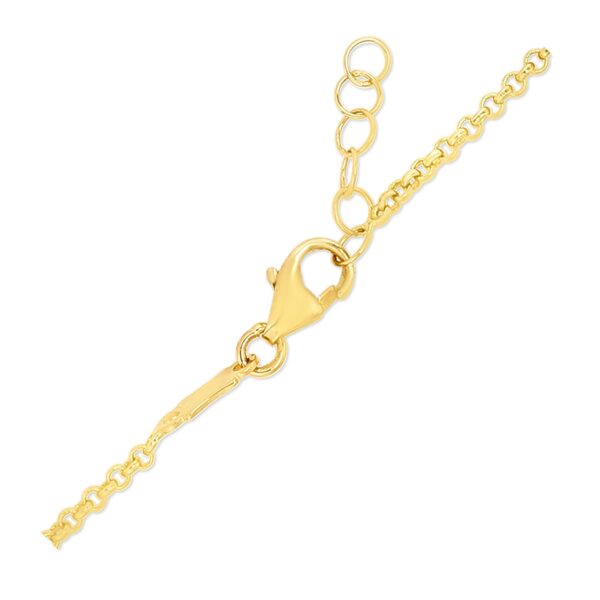 14k Yellow Gold Childrens Bracelet with Bar and Enameled Turtle - Image 3