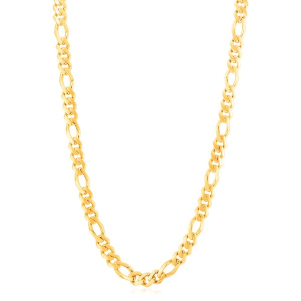 14k Yellow Gold High Polish Modern Lite Figaro Chain (8.0mm) - Image 2