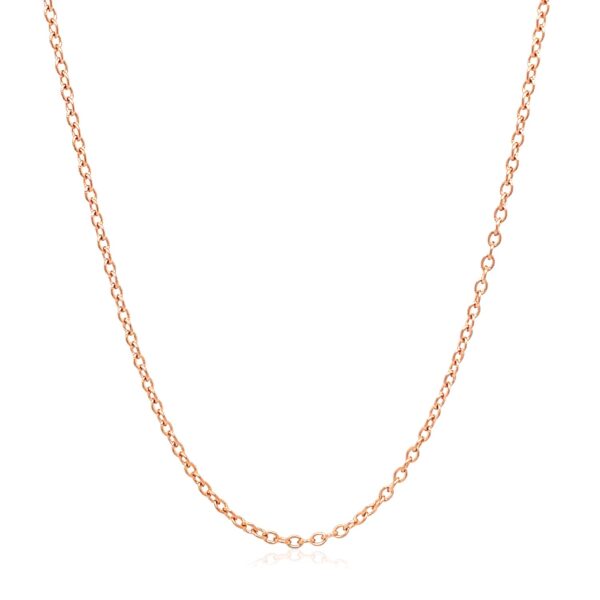 18k Rose Gold Round Oval Link Chain 1.5mm - Image 2