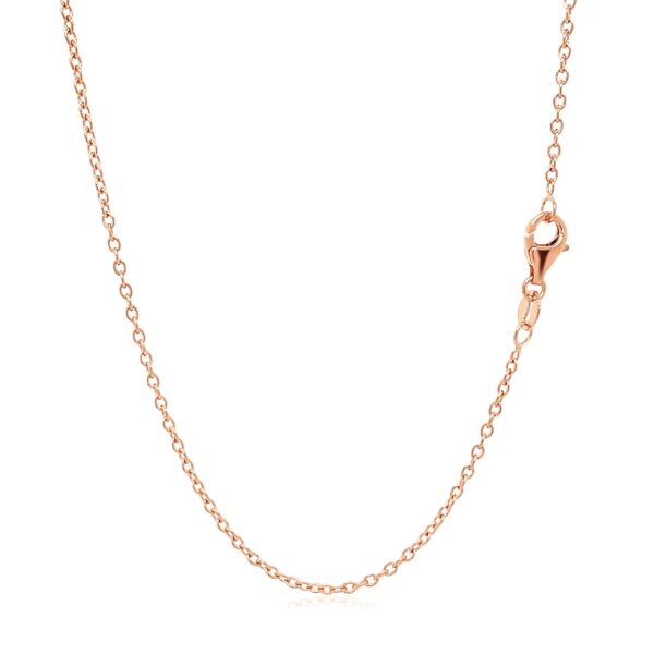 18k Rose Gold Round Oval Link Chain 1.5mm - Image 3