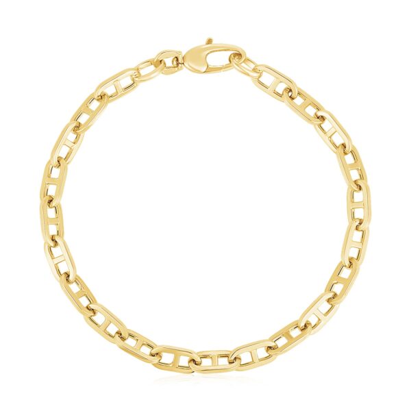 14k Yellow Gold High Polish Mariner Link Bracelet (5.1mm) - Image 2