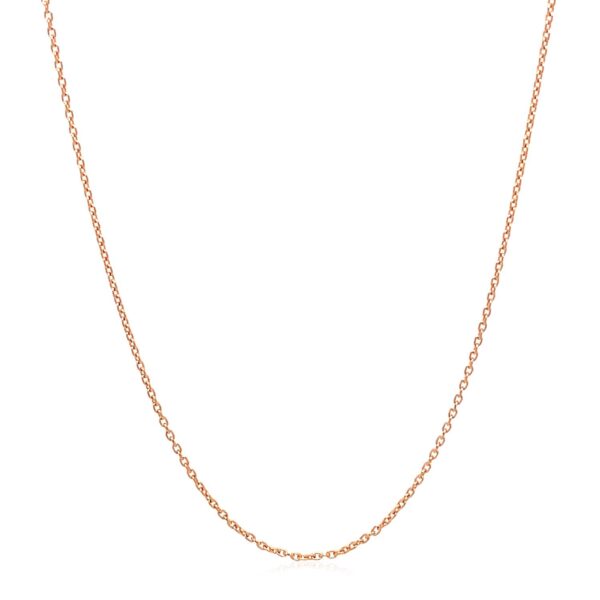 18k Rose Gold Round Cable Link Chain 0.97mm - Image 2