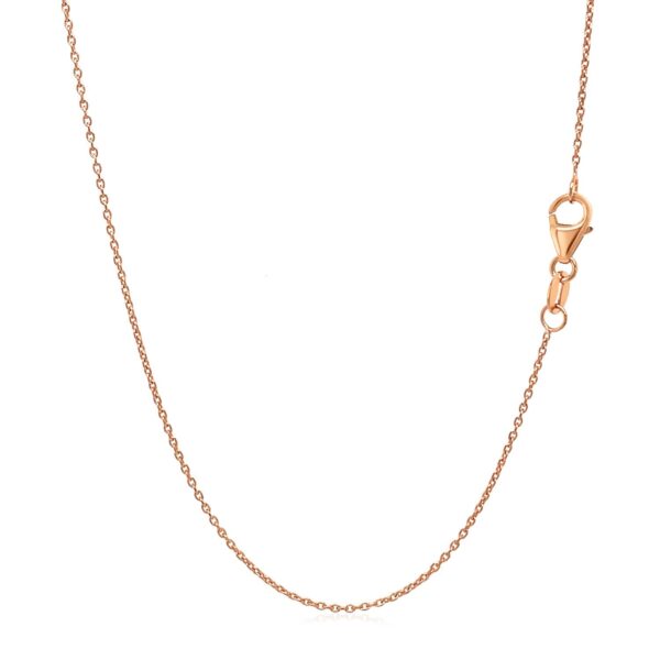 18k Rose Gold Round Cable Link Chain 0.97mm - Image 3