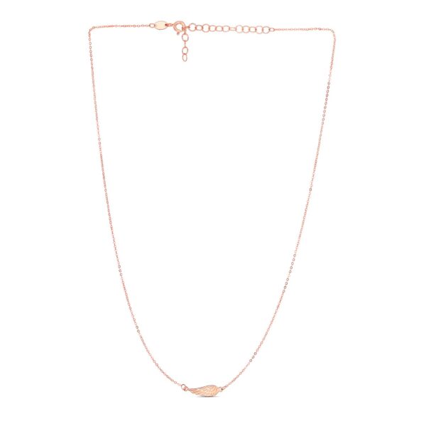 14K Rose Gold Angel Wing Necklace - Image 2