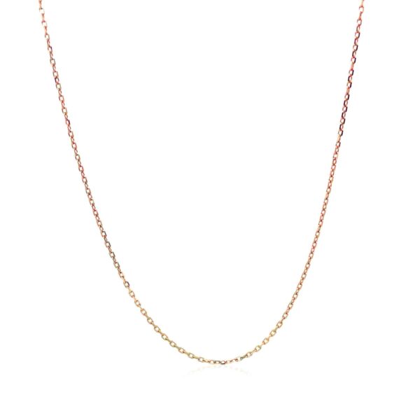 18k Rose Gold Diamond Cut Cable Link Chain 0.8mm - Image 2