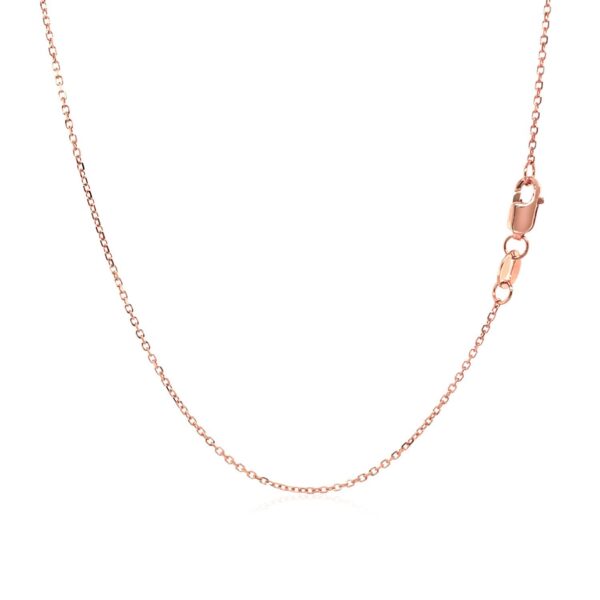 18k Rose Gold Diamond Cut Cable Link Chain 0.8mm - Image 3