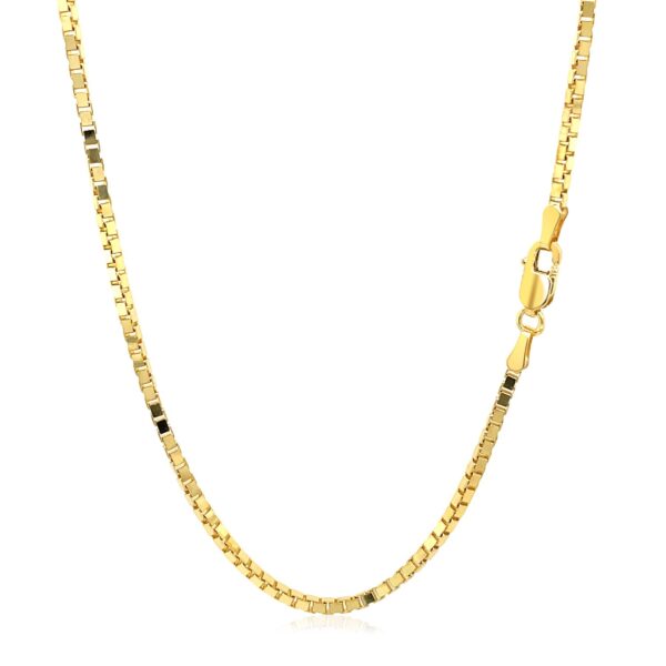 14k Yellow Gold Semi Solid Box Chain 1.6mm - Image 3