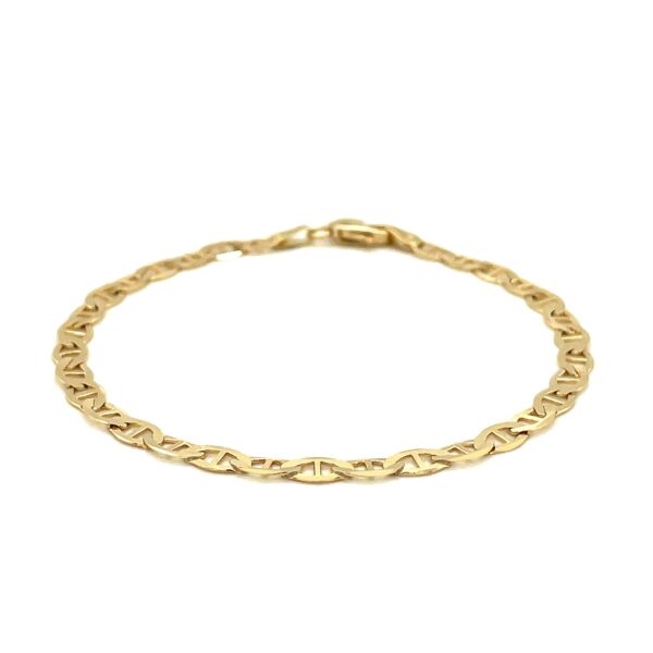 4.5mm 10k Yellow Gold Mariner Link Bracelet - Image 2