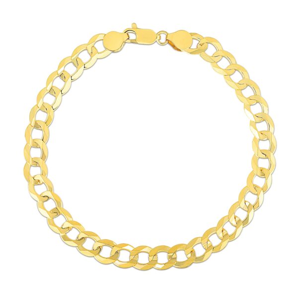 7.0mm 10k Yellow Gold Curb Bracelet - Image 2