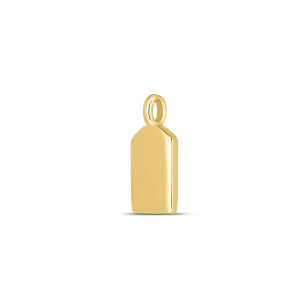 14k Yellow Gold Mini Tag Charm - Image 2