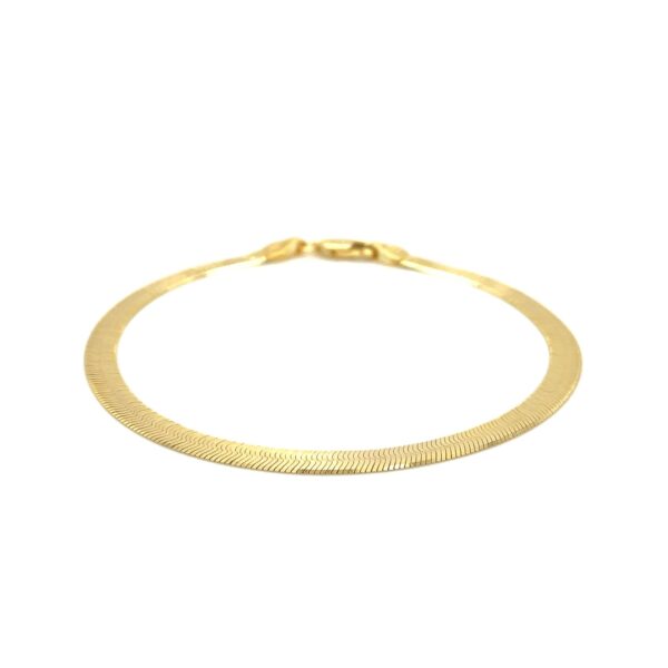 4.0mm 14k Yellow Gold Super Flex Herringbone Bracelet - Image 2