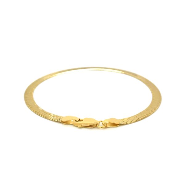 4.0mm 14k Yellow Gold Super Flex Herringbone Bracelet - Image 3