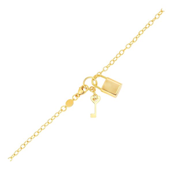 Bracelet with Lock and Key in 14k Yellow Gold - Image 2