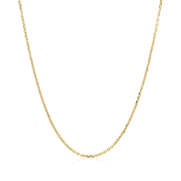 18k Yellow Gold Diamond Cut Cable Link Chain 1.1mm - Image 3