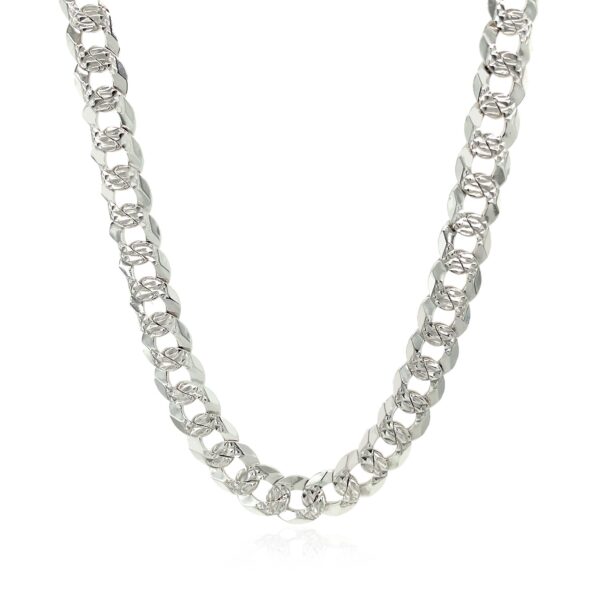 Sterling Silver Rhodium Plated Curb Chain 7.3mm - Image 2