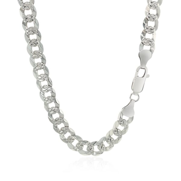 Sterling Silver Rhodium Plated Curb Chain 7.3mm - Image 3