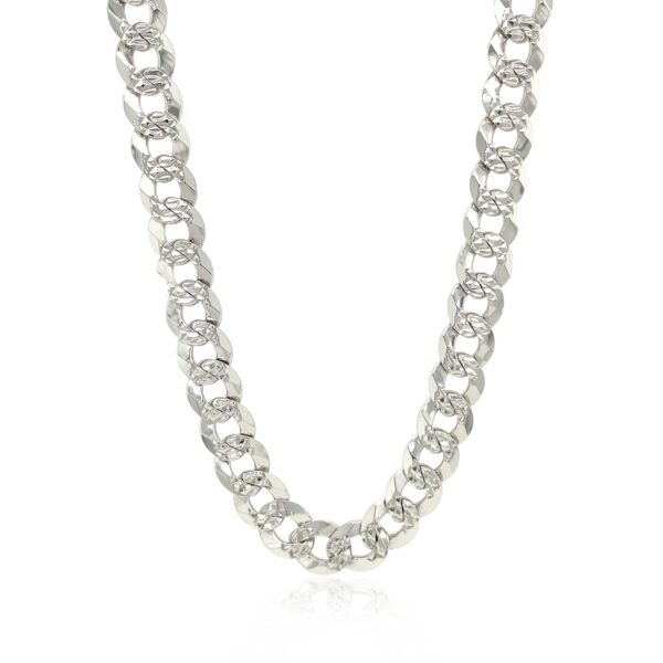 Sterling Silver Rhodium Plated Curb Chain 8.4mm - Image 2