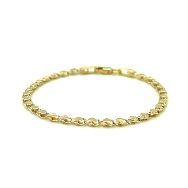 2.9mm 14k Yellow Gold Heart Anklet - Image 2