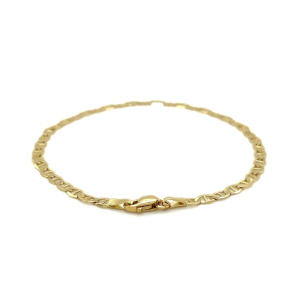 3.2mm 10k Yellow Gold Mariner Link Anklet - Image 2