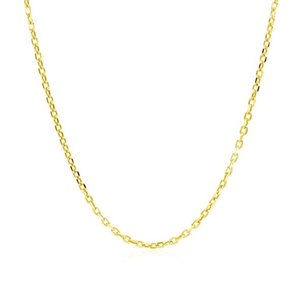 18k Yellow Gold Diamond Cut Cable Link Chain 1.5mm - Image 2