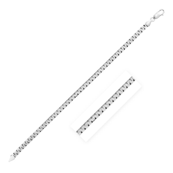 Sterling Silver Rhodium Plated Greek Box Chain 4.5mm