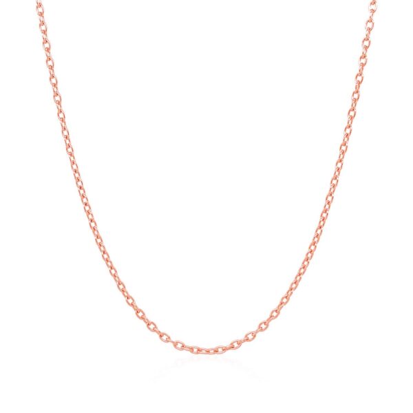 14k Rose Gold Round Cable Link Chain 1.5mm - Image 2