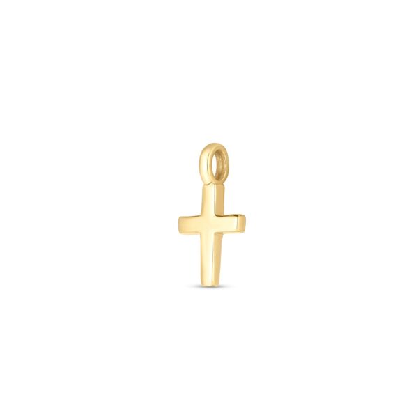 14k Yellow Gold Mini Cross Charm - Image 2