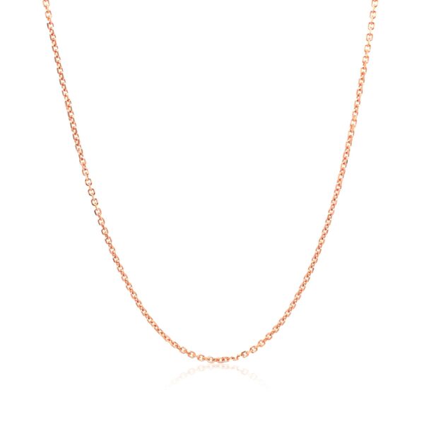 14k Rose Gold Diamond Cut Cable Link Chain 1.1mm - Image 2