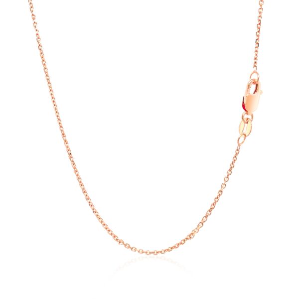 14k Rose Gold Diamond Cut Cable Link Chain 1.1mm - Image 3