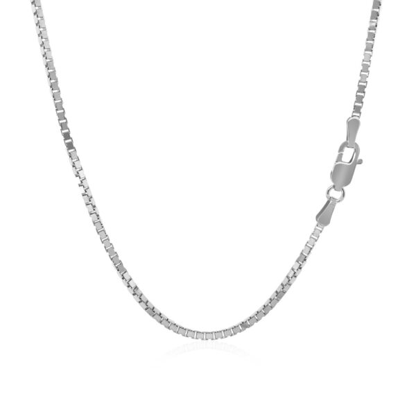 18k White Gold Classic Box Chain 1.4mm - Image 4