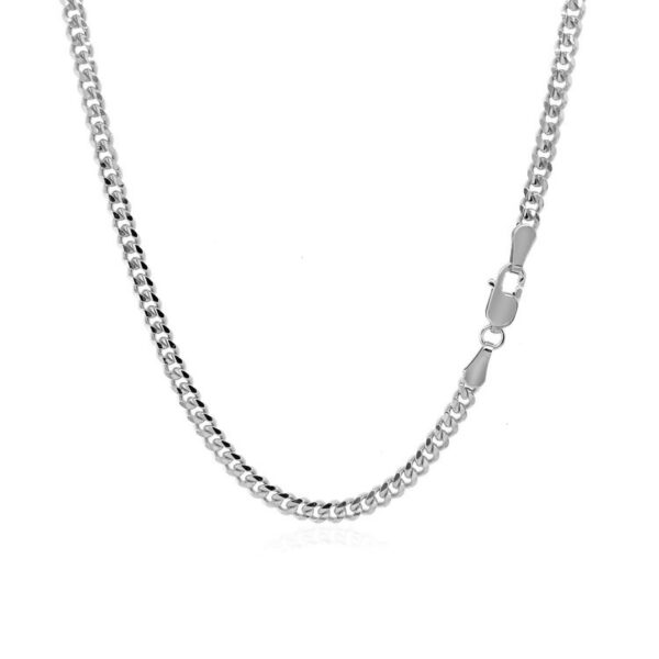 3.0mm 14K White Gold Gourmette Chain - Image 2