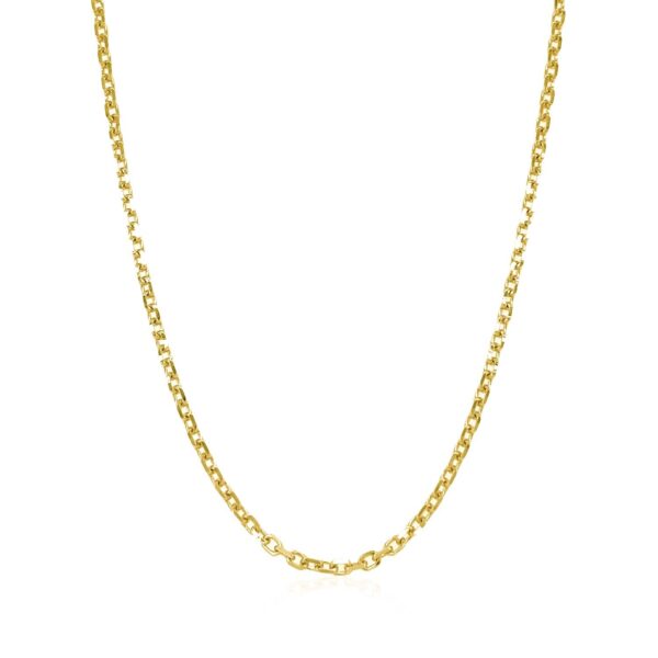 18k Yellow Gold Diamond Cut Cable Link Chain 1.9mm - Image 2