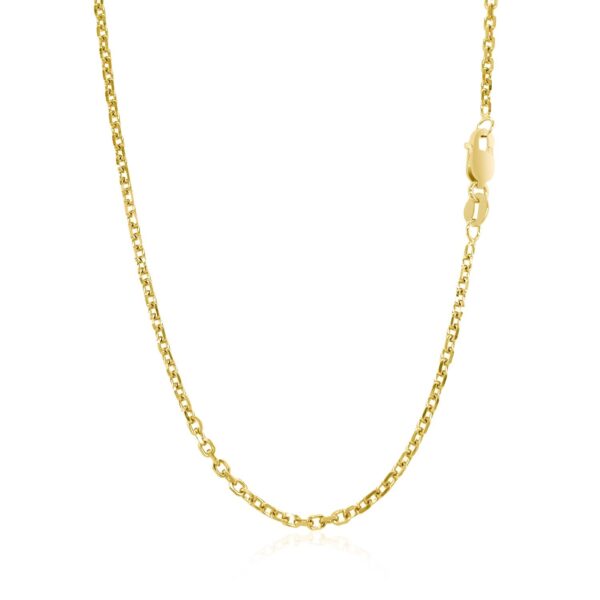 18k Yellow Gold Diamond Cut Cable Link Chain 1.9mm - Image 3