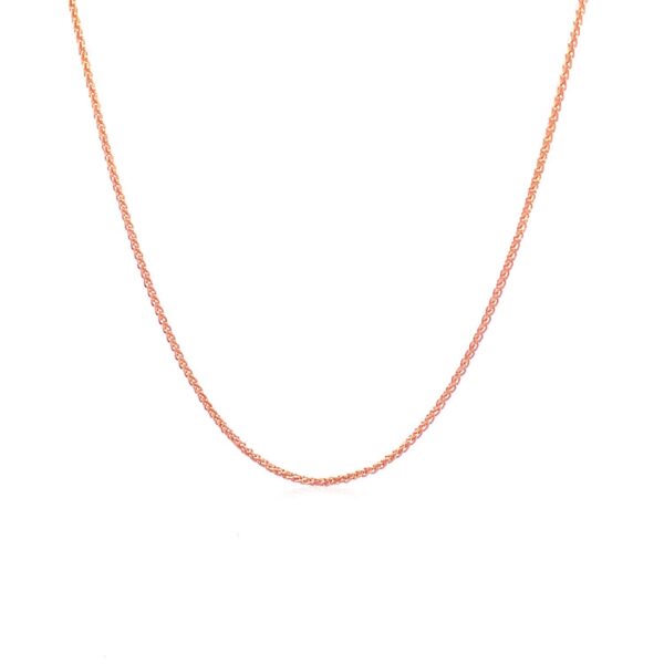 14k Rose Gold Round Wheat Chain 1.0mm - Image 2