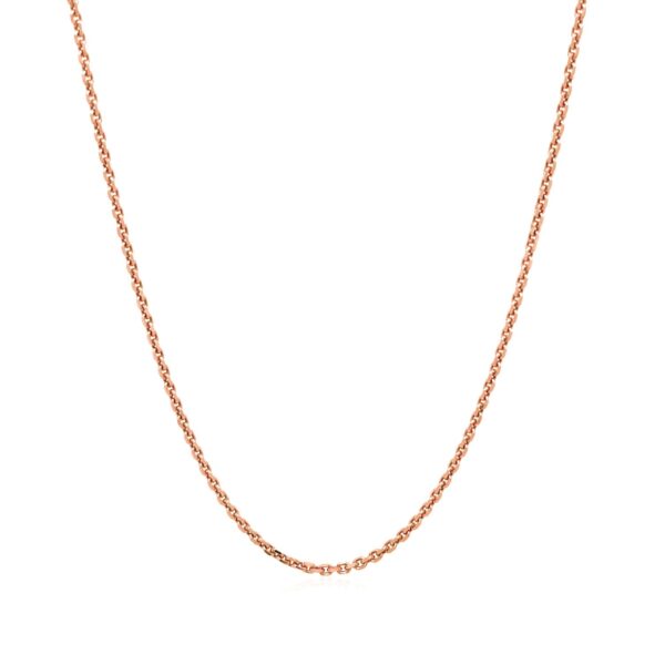 14k Rose Gold Diamond Cut Cable Link Chain 1.3mm - Image 2