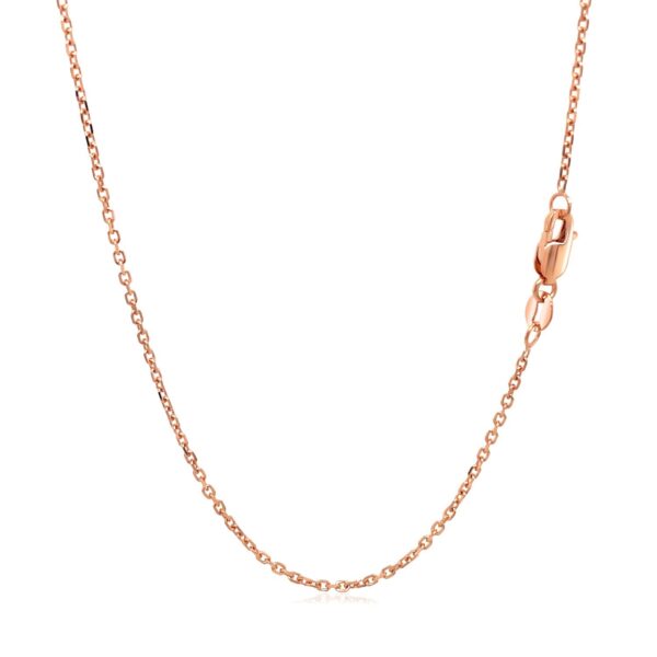 14k Rose Gold Diamond Cut Cable Link Chain 1.3mm - Image 3