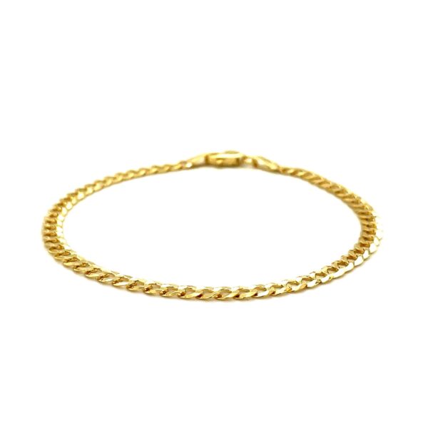 3.6mm 14k Yellow Gold Solid Curb Bracelet - Image 2