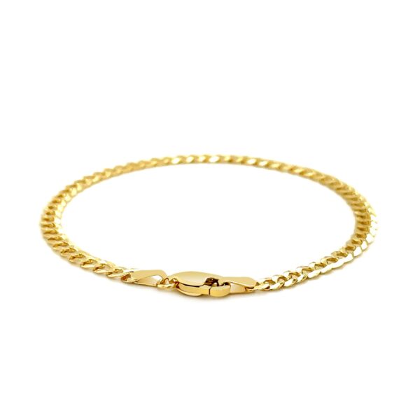 3.6mm 14k Yellow Gold Solid Curb Bracelet - Image 3