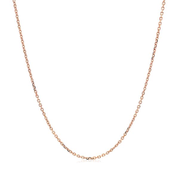 18k Rose Gold Diamond Cut Cable Link Chain 1.1mm - Image 2