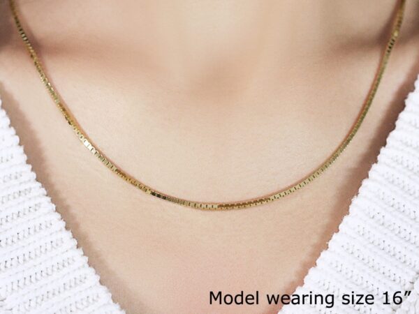 1.6mm 14K Yellow Gold Classic Box Chain - Image 4