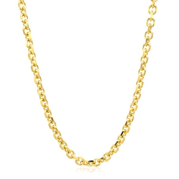 4.0mm 14k Yellow Gold Diamond Cut Cable Link Chain - Image 2